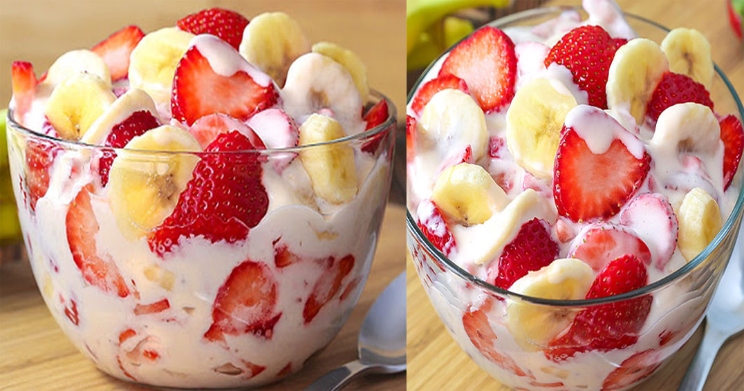 🍓 Simple Strawberry Banana Cheesecake Salad Recipe 🌺 Lynn Blog